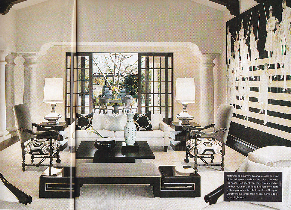 luxe magazine featuring black oak coffee table by paul rene furniture and cabinetry phoenix scottsdale az
